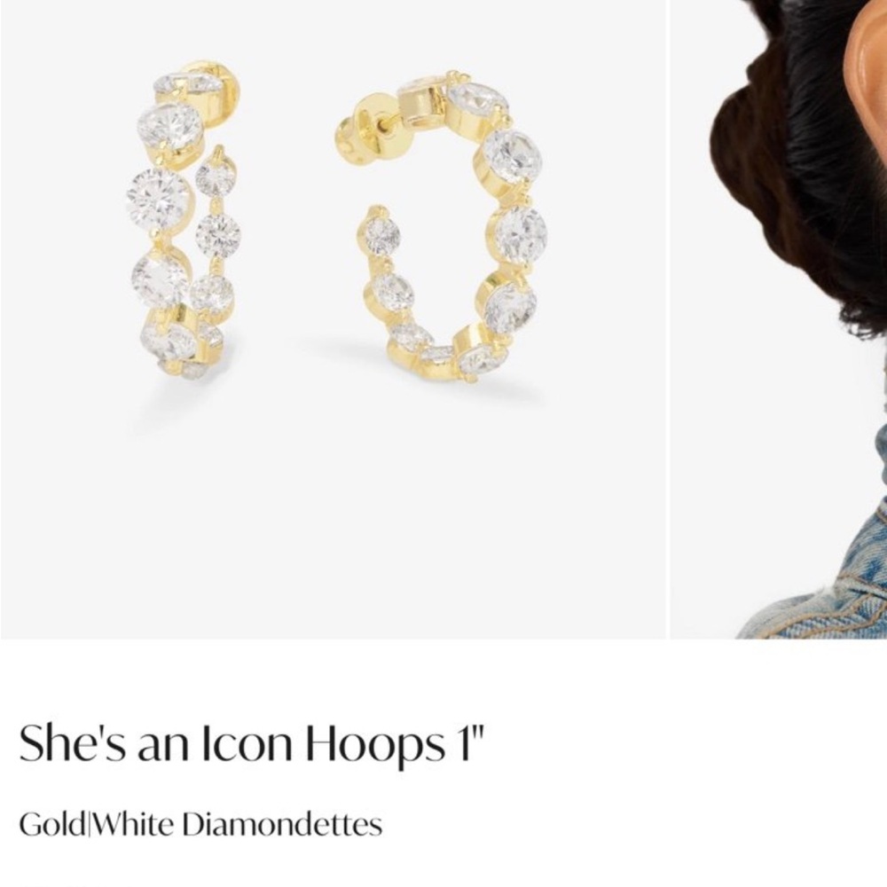 Melinda Maria Gold and White Earrings